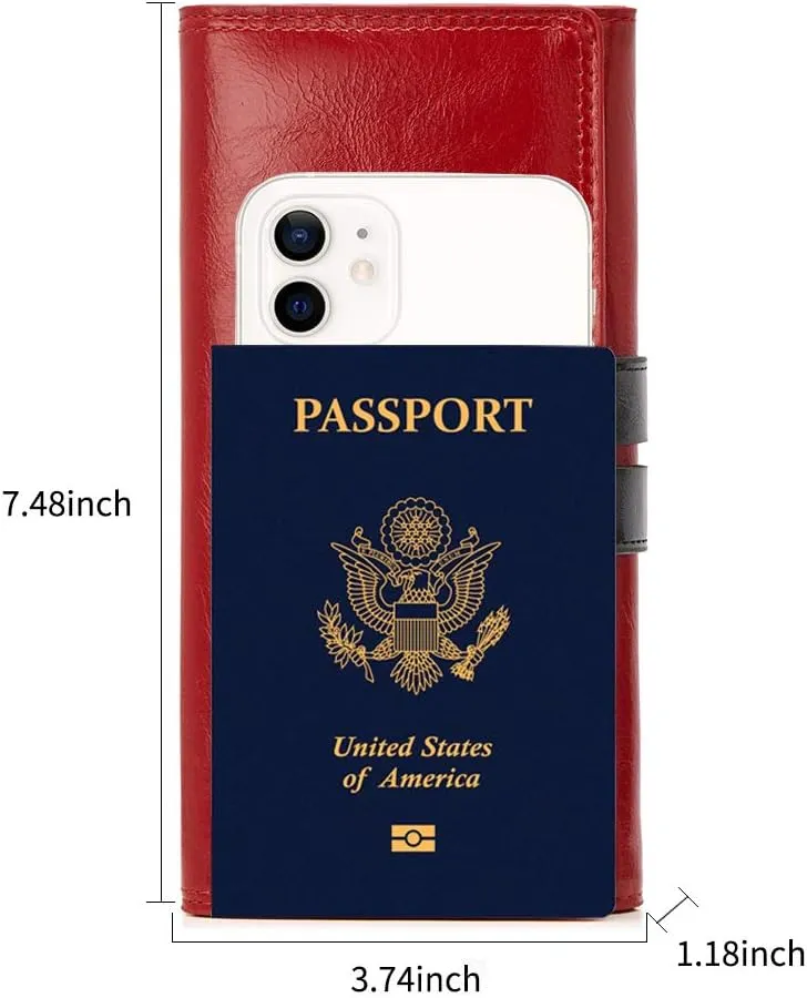 Wallet for Women RFID Blocking Leather Purses Credit Card Holder Ladies Bifold Large Capacity Long Purse