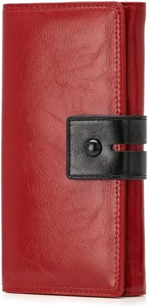 Wallet for Women RFID Blocking Leather Purses Credit Card Holder Ladies Bifold Large Capacity Long Purse