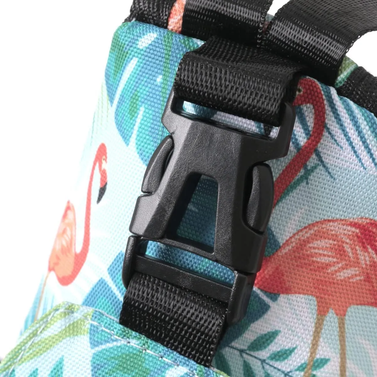 WESTEND Novelty Crossbody Sling Bag Backpack with Adjustable Strap for Men and Women. Flamingo with Tropical Leaves