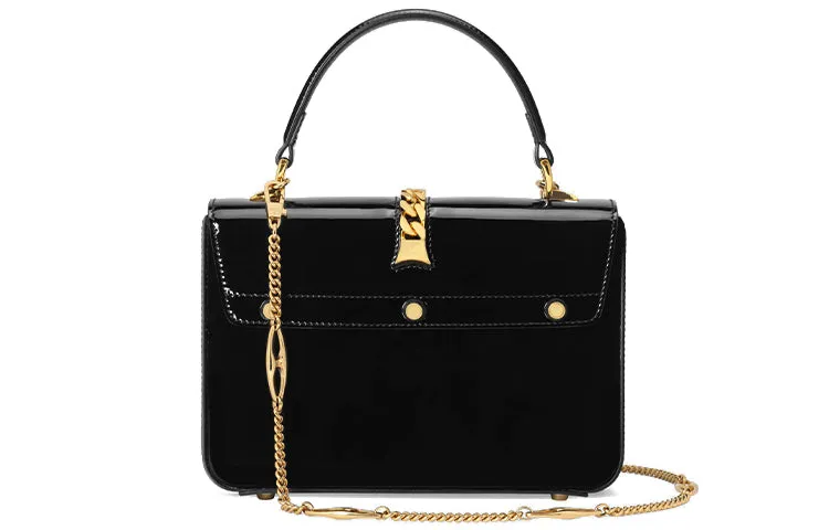 (WMNS) GUCCI Sylvie 1969 SeriesLeather hand Bag mini Black 589479-1J70G-1000