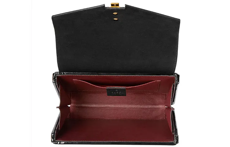 (WMNS) GUCCI Sylvie 1969 SeriesLeather hand Bag mini Black 589479-1J70G-1000