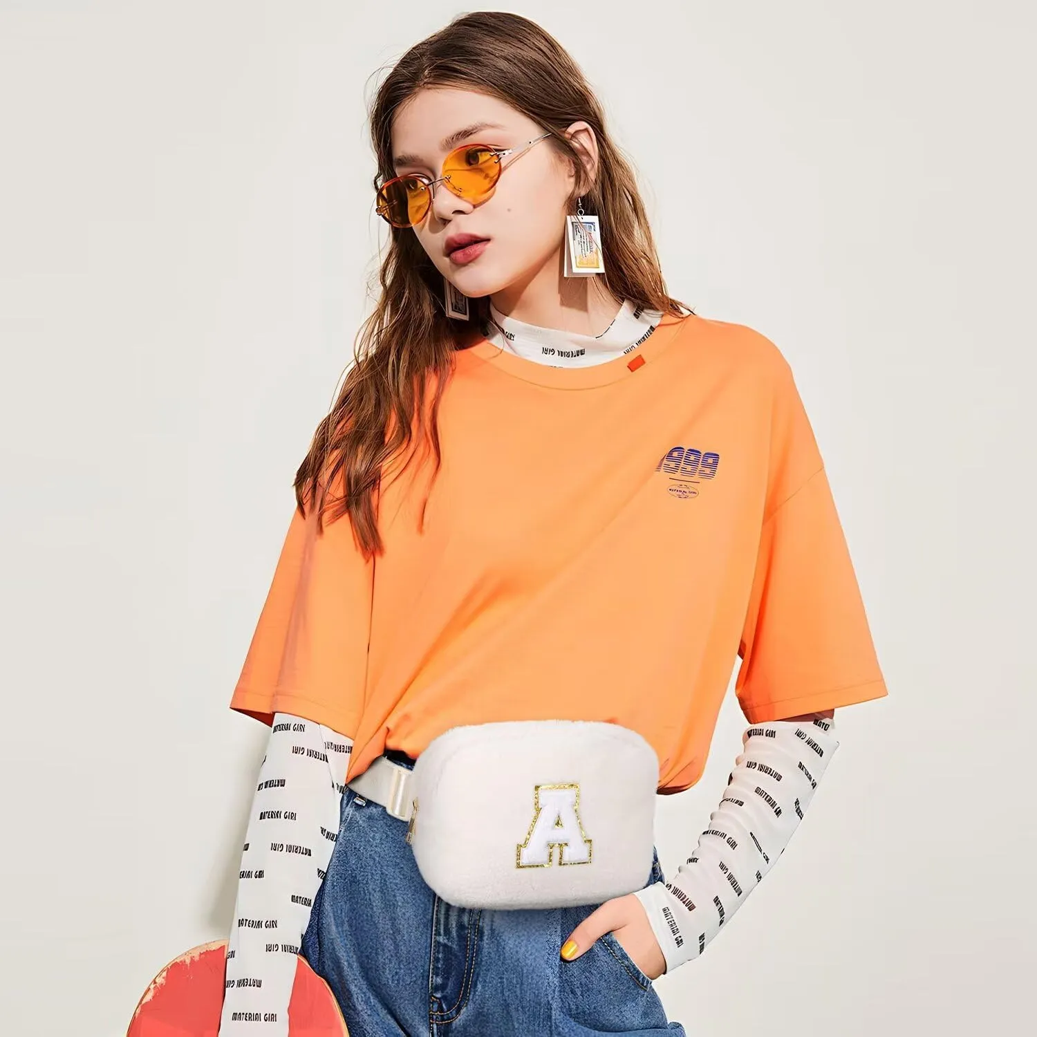 YOOLIFE Initial Fanny Pack for Women Girls - Monogram Belt Bag Crossbody Bag Waist Packs, Personalized Birthday Gifts for Women Teen Girls Mom Daughter Friend Sister, Beige M